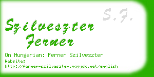 szilveszter ferner business card